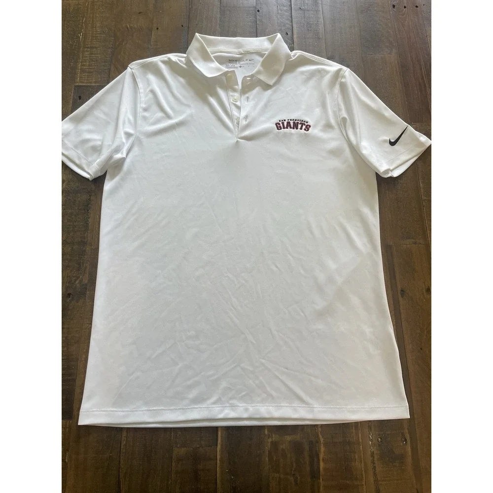 Men's San Francisco Giants Nike Golf White Golf Polo Sz Medium Dri Fit White